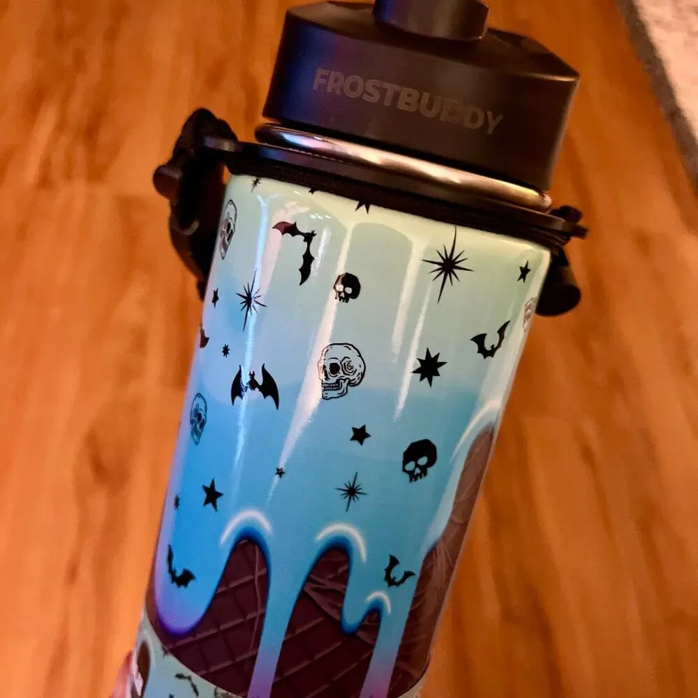Frost Buddy Halloween Viral Spider Webs and Skulls 24oz Tumbler